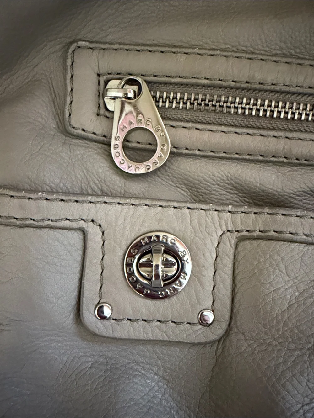 Marc by Marc Jacobs Neutral Taupe Hobo Shoulder Bag